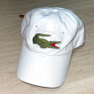 Lacoste White Dad hat / Leather Strap